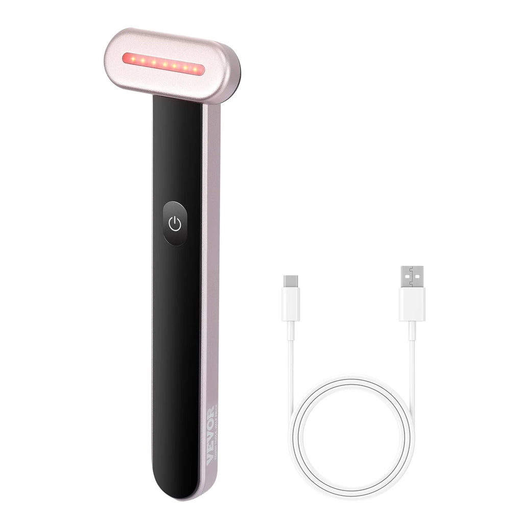 Red Light Therapy Wand for Face and Neck - 3-in-1 LED Device with Heating and Vibrating Massage Features, Portable Beauty Tool