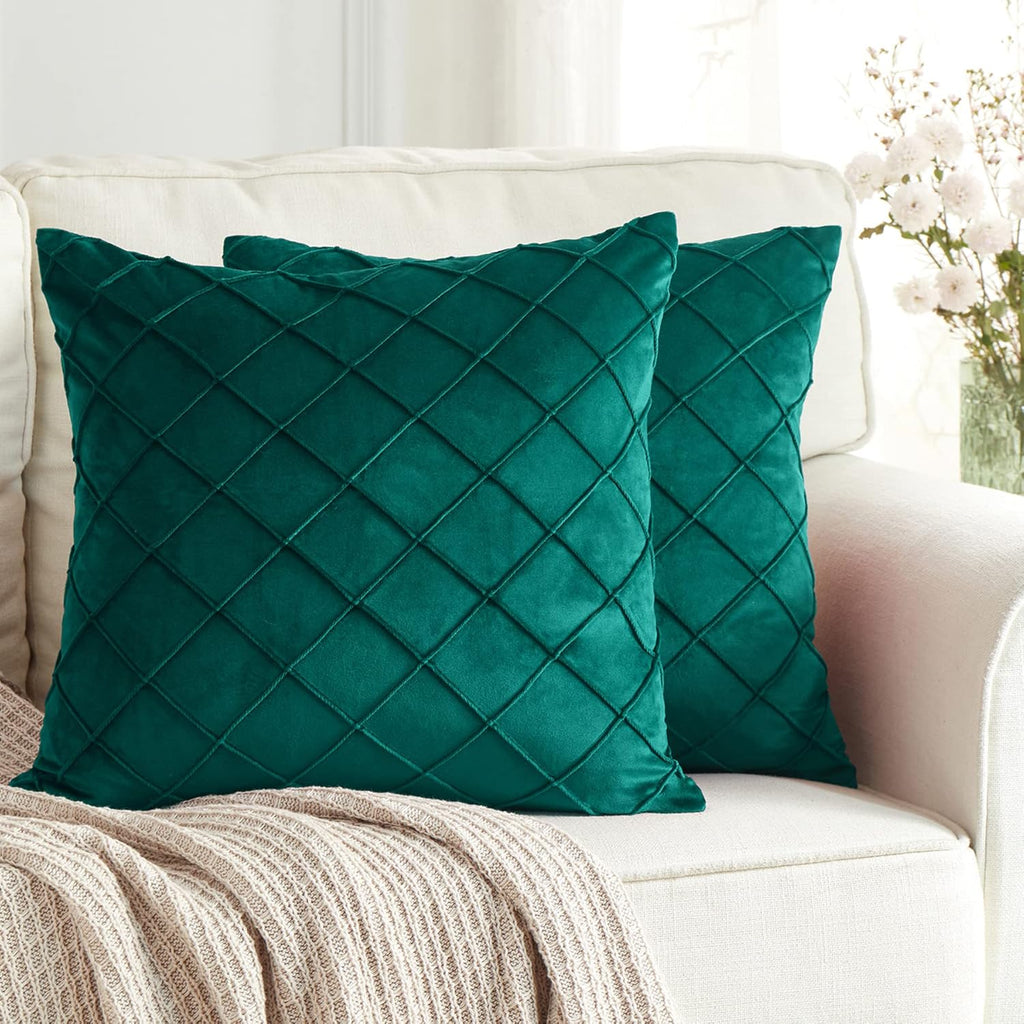 Pack of 2 Velvet Throw Pillow Covers – 16x16", Soft Solid for Sofa, Bedroom & Outdoors