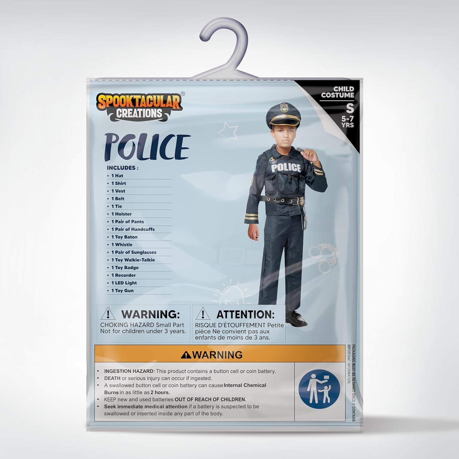Police Costume for Kids (Boys) in Dark Premium Style for Police Themed Events, Parties, and More