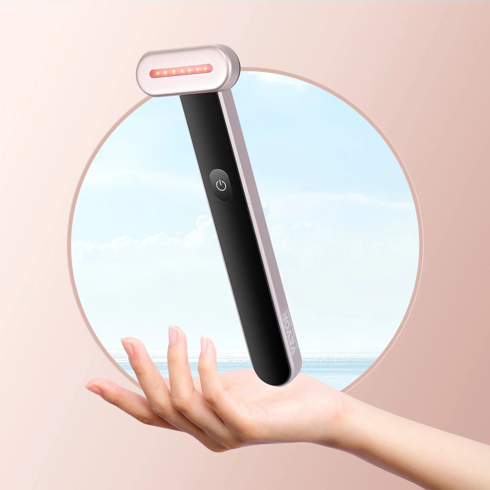 Red Light Therapy Wand for Face and Neck - 3-in-1 LED Device with Heating and Vibrating Massage Features, Portable Beauty Tool