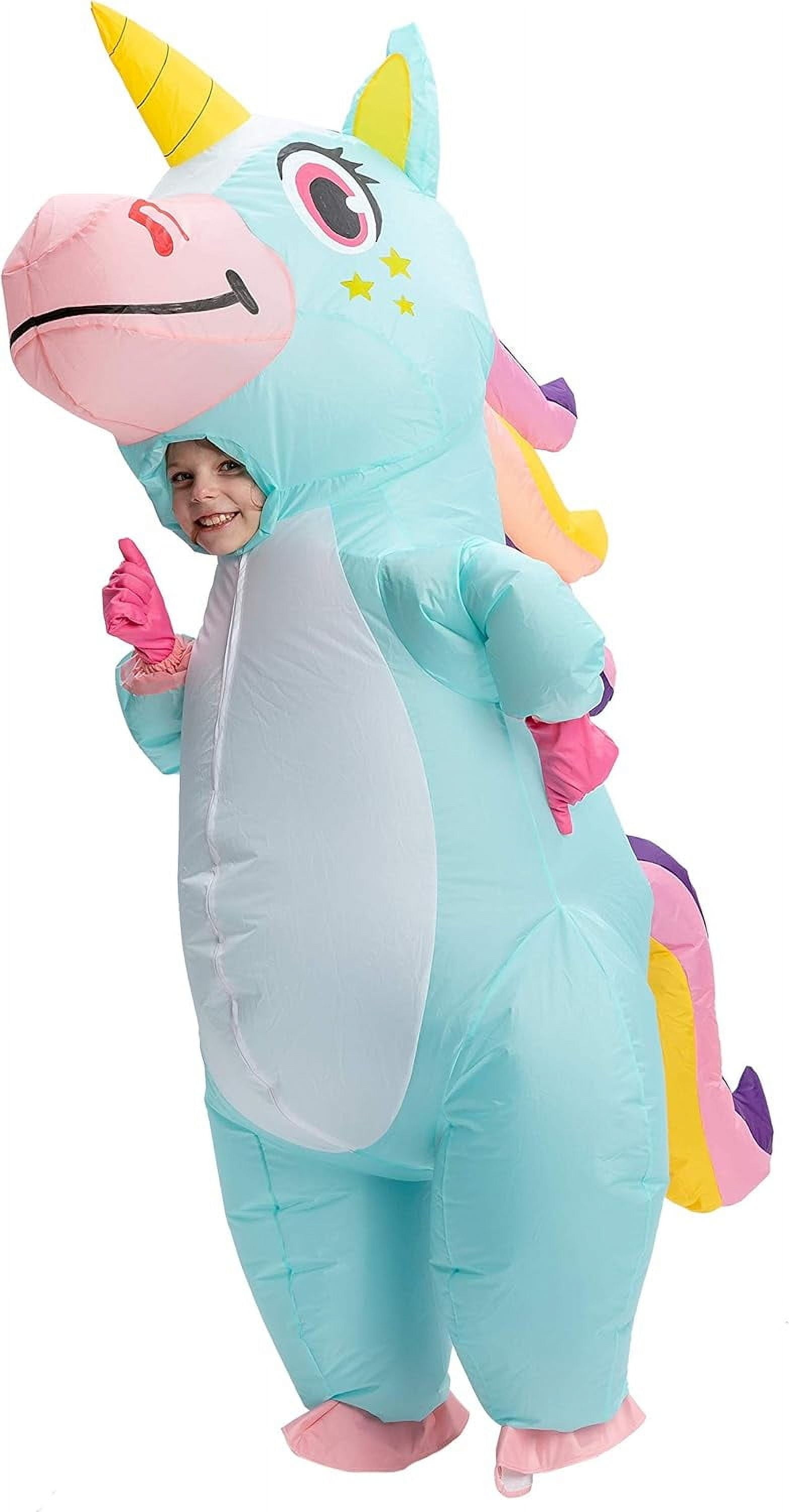 Inflatable Costume for Kids, Full Body Unicorn Costume, Unicorn Air Blown Costume, Unicorn Halloween Costume for Boys and Girls Dress up Party
