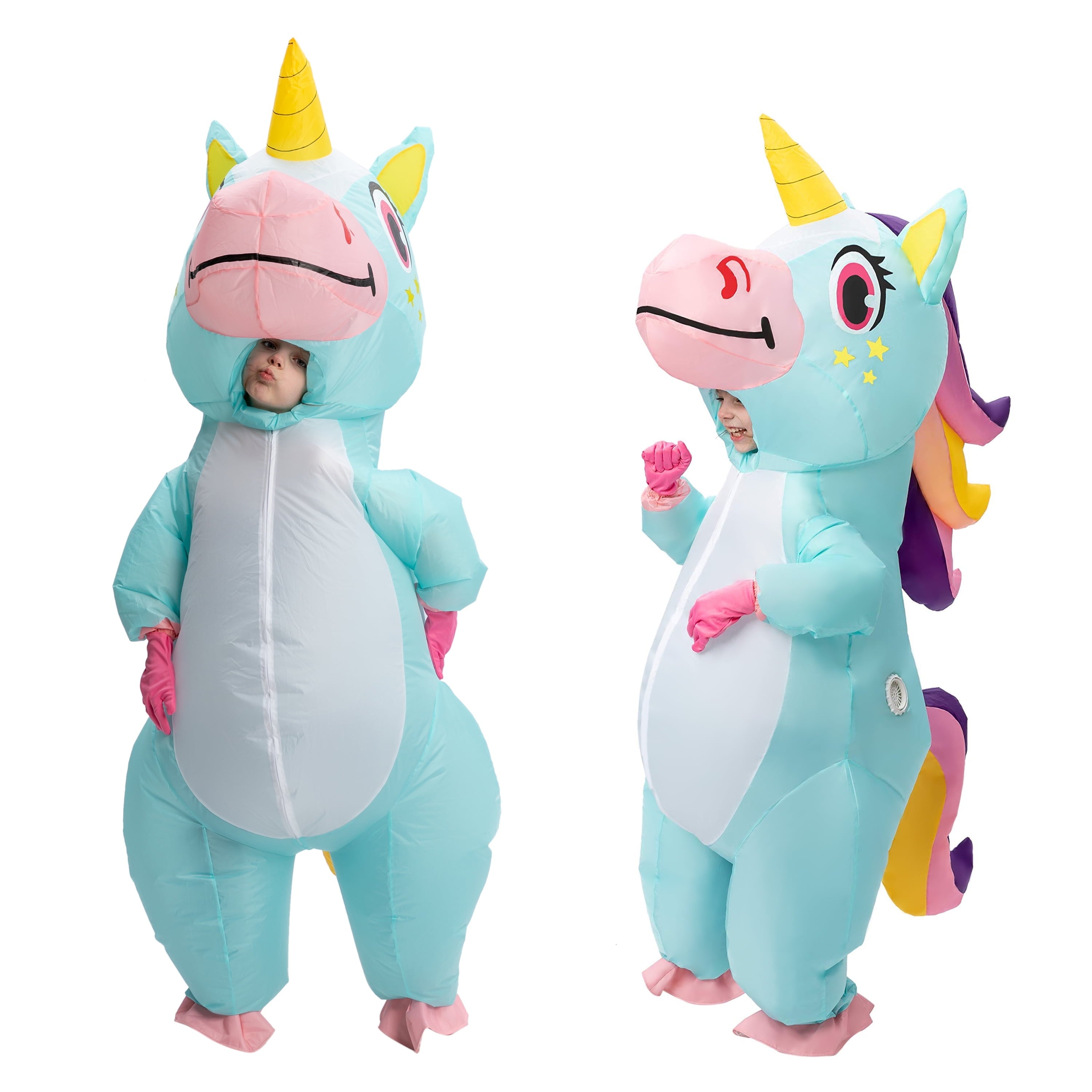 Inflatable Costume for Kids, Full Body Unicorn Costume, Unicorn Air Blown Costume, Unicorn Halloween Costume for Boys and Girls Dress up Party