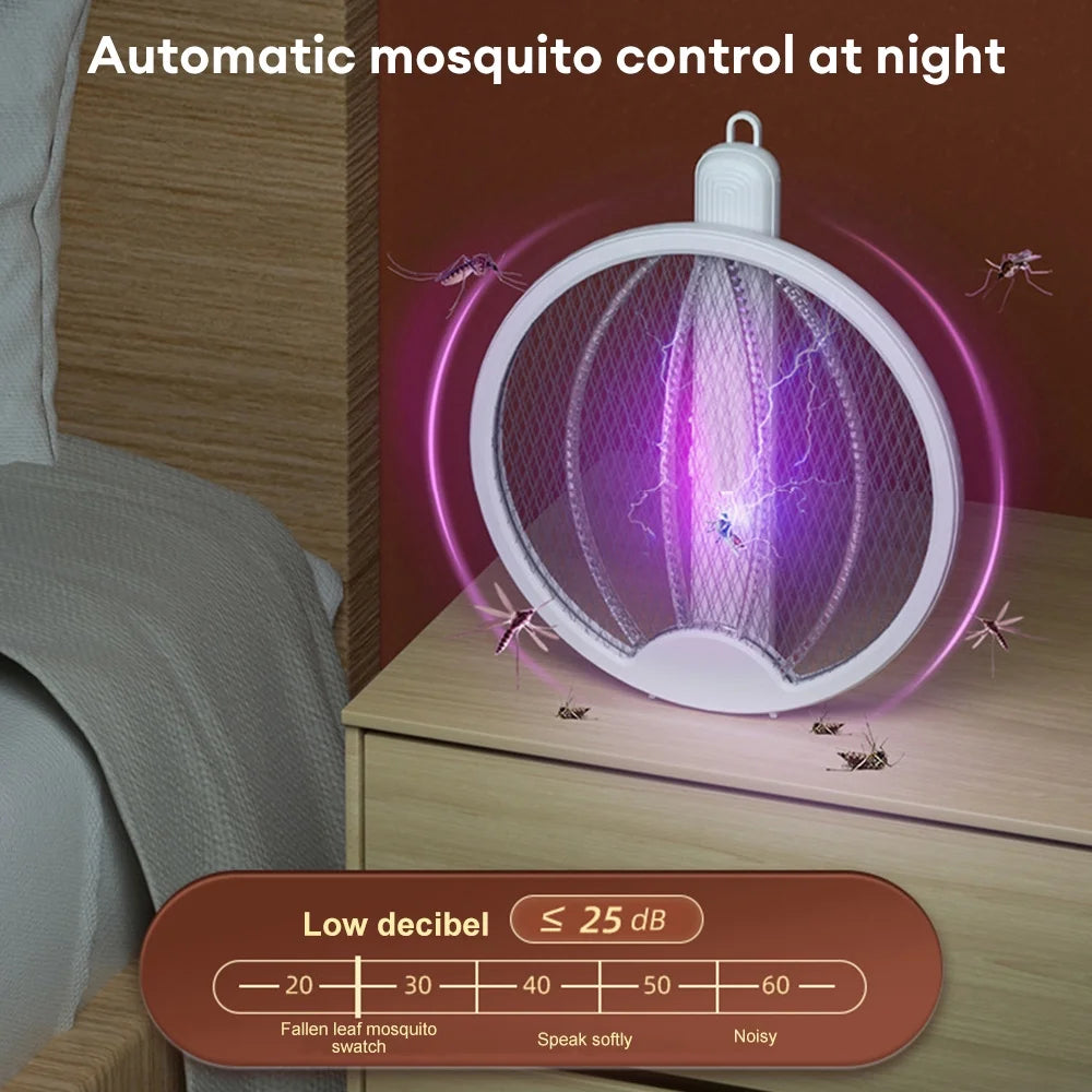 Electric Fly Swatter Racket, 2 in 1 Electric Bug Zapper USB Rechargeable, 2700V Indoor Outdoor Mosquitoes Zapper, Cordless Insect Killer Trap Home Office Camping Patio