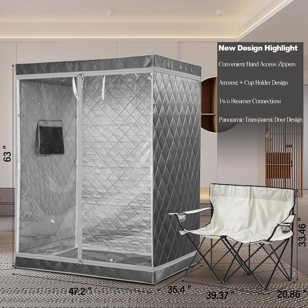 Full Size 2 Person Portable Sauna, Steam Sauna Set, Portable Sauna Tent For