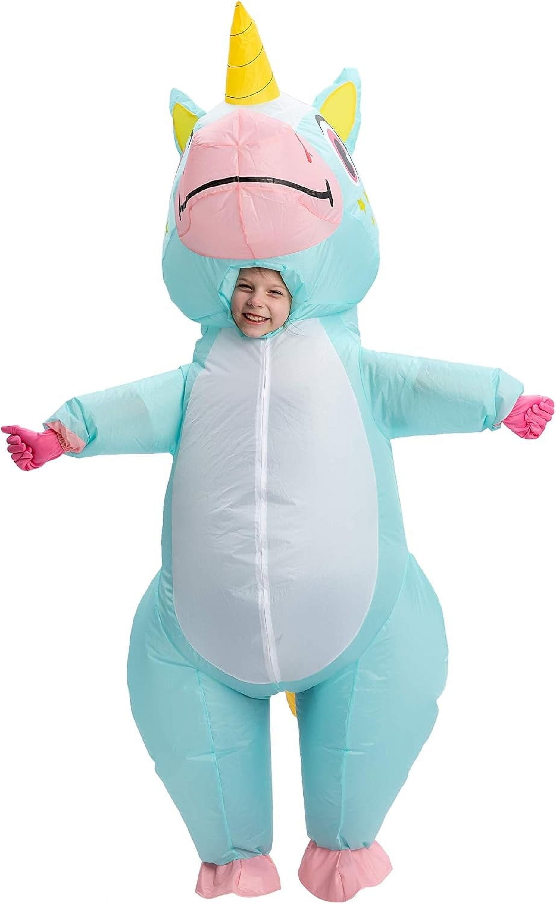 Inflatable Costume for Kids, Full Body Unicorn Costume, Unicorn Air Blown Costume, Unicorn Halloween Costume for Boys and Girls Dress up Party